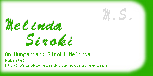 melinda siroki business card